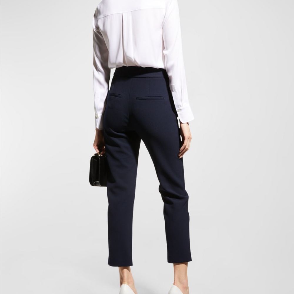 Veronica Beard Reno Navy Straight Cropped Pants - Picture 4 of 11
